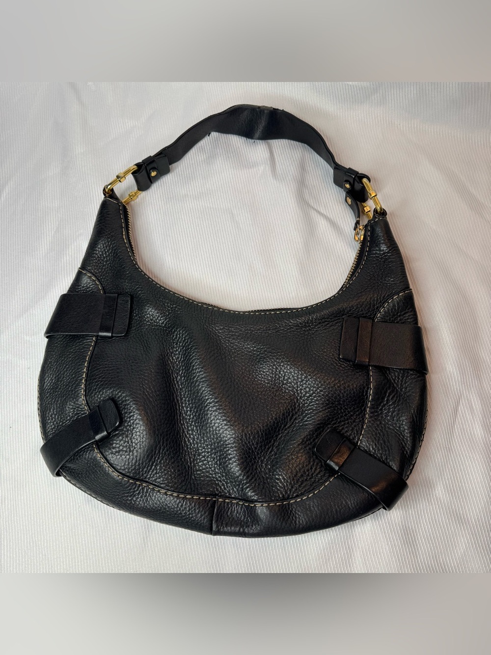 Michael Kors Leather Buckle Hobo Shoulder Bag Handbag - Picture 2 of 8